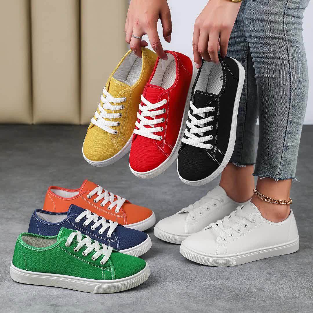 Damen Freizeit-Sneaker mit Schnürung – Bequeme Low-Top Schuhe für Alltag und Freizeit