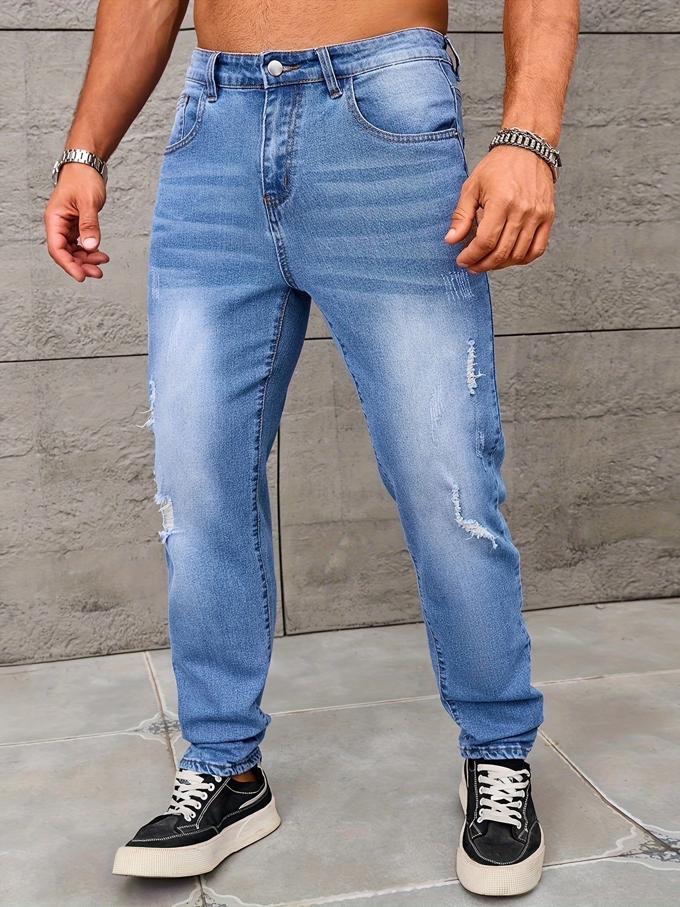 Herren Jeans im Streetstyle mit Destroyed-Details – Lässige Freizeithose für Alltag & Ausgehen