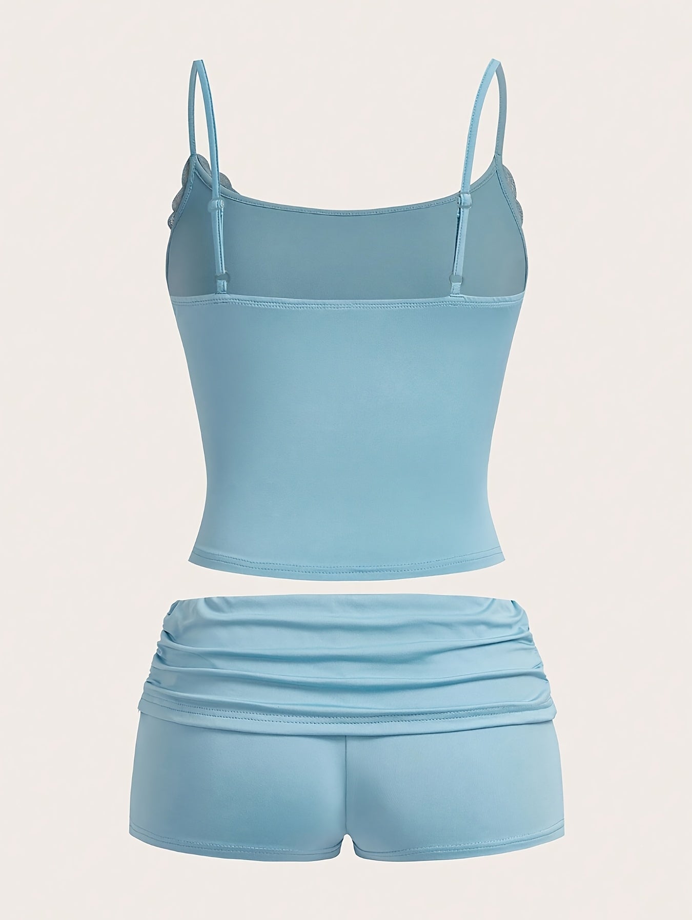 Damen Loungewear Set – Elegantes Spaghettiträger Top und Shorts für Zuhause & Freizeit