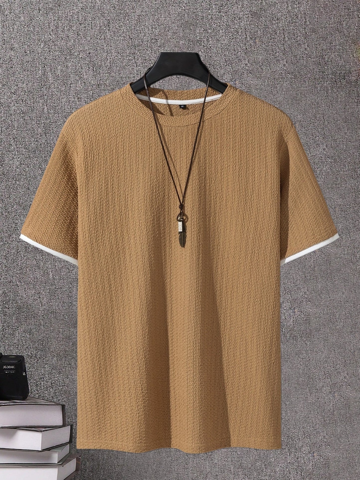 Herren T-Shirt mit Struktur, Modernes Kurzarm Basic, Freizeit & Urban Style