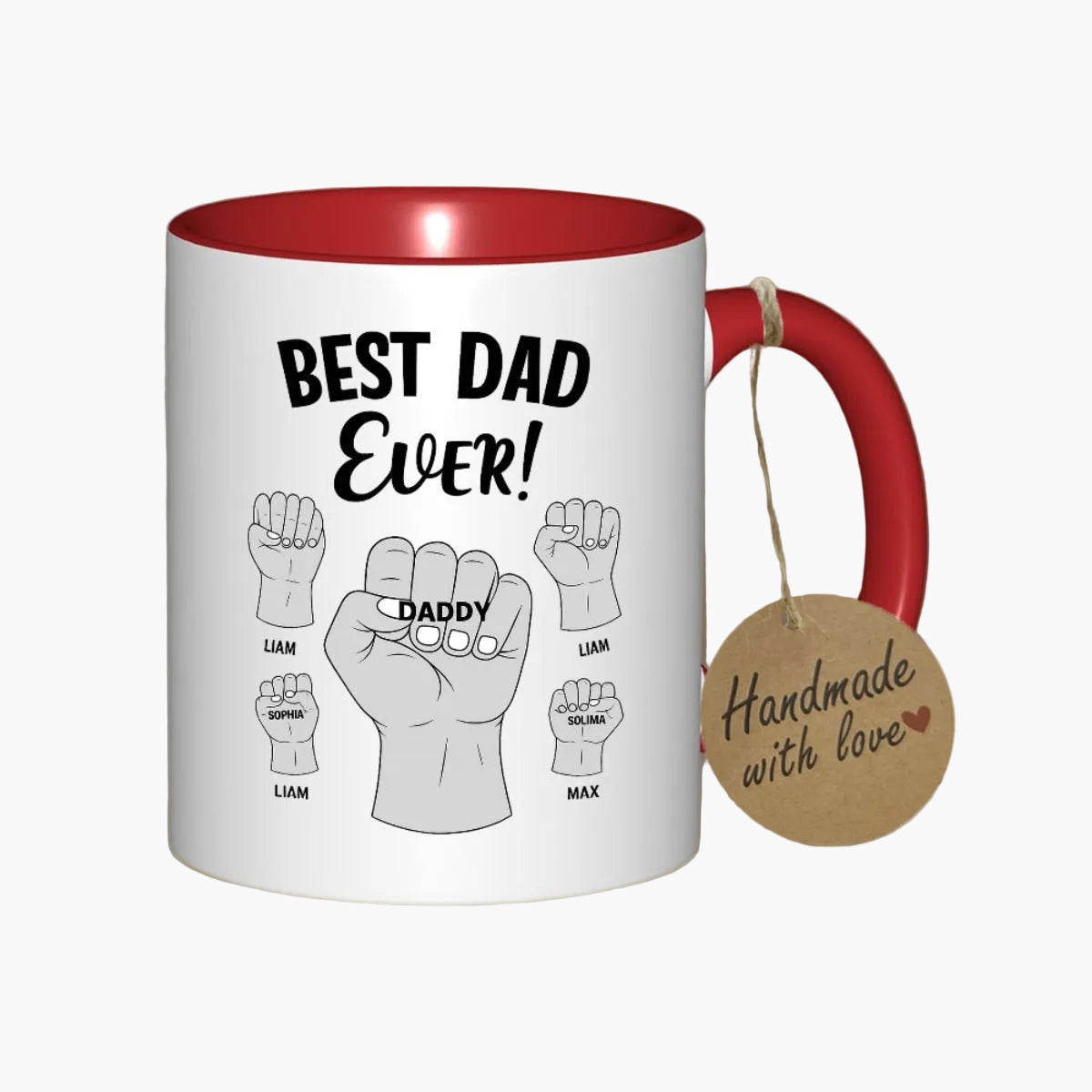 Vatertagsgeschenk Tasse für Männer – Personalisierte Beste Papa Ever Tasse mit Kindernamen – Geschenkidee für Väter zum Vatertag