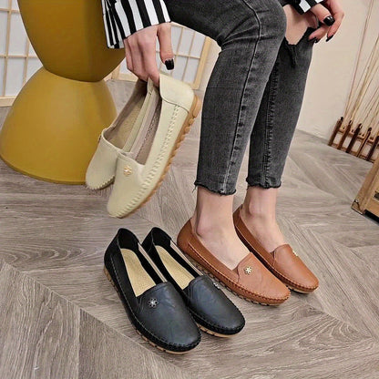 Damen Mokassins Slip-On Loafer Bequeme Alltagsschuhe Freizeit