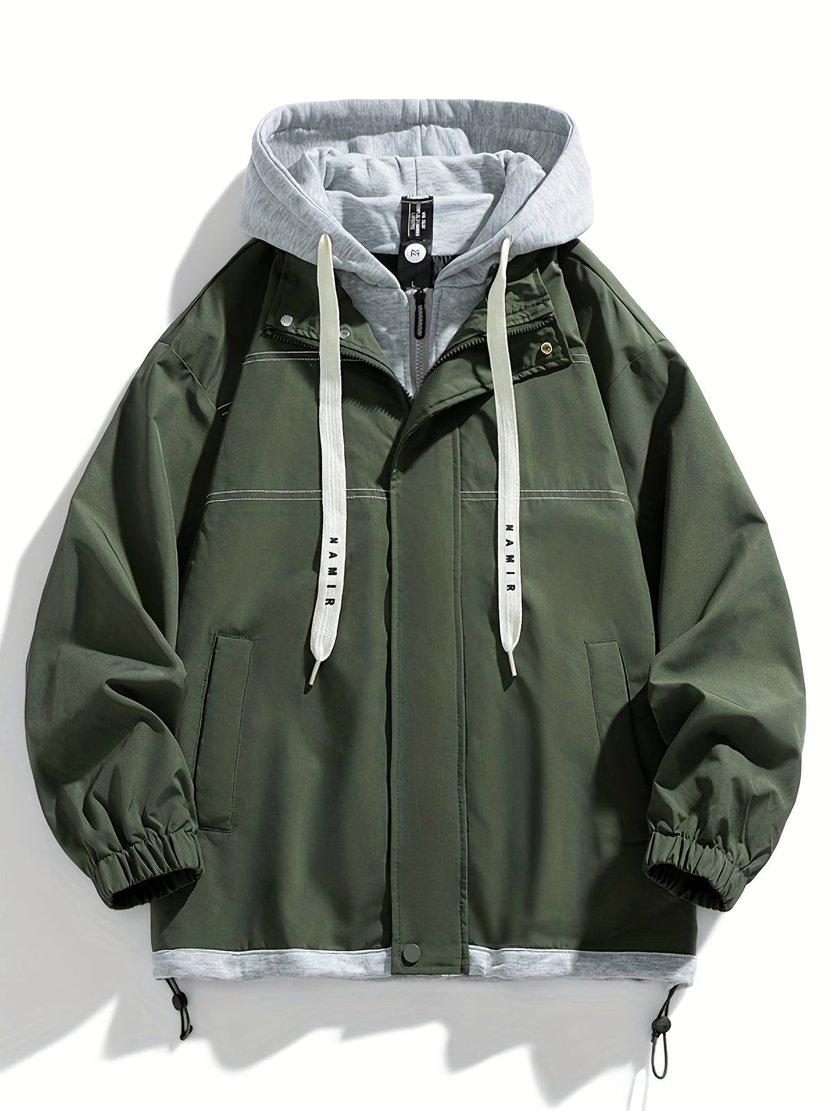 Unisex Jacke mit Kapuze und Reißverschluss, mehrfarbig