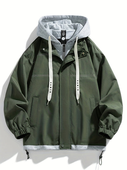 Unisex Jacke mit Kapuze und Reißverschluss, mehrfarbig