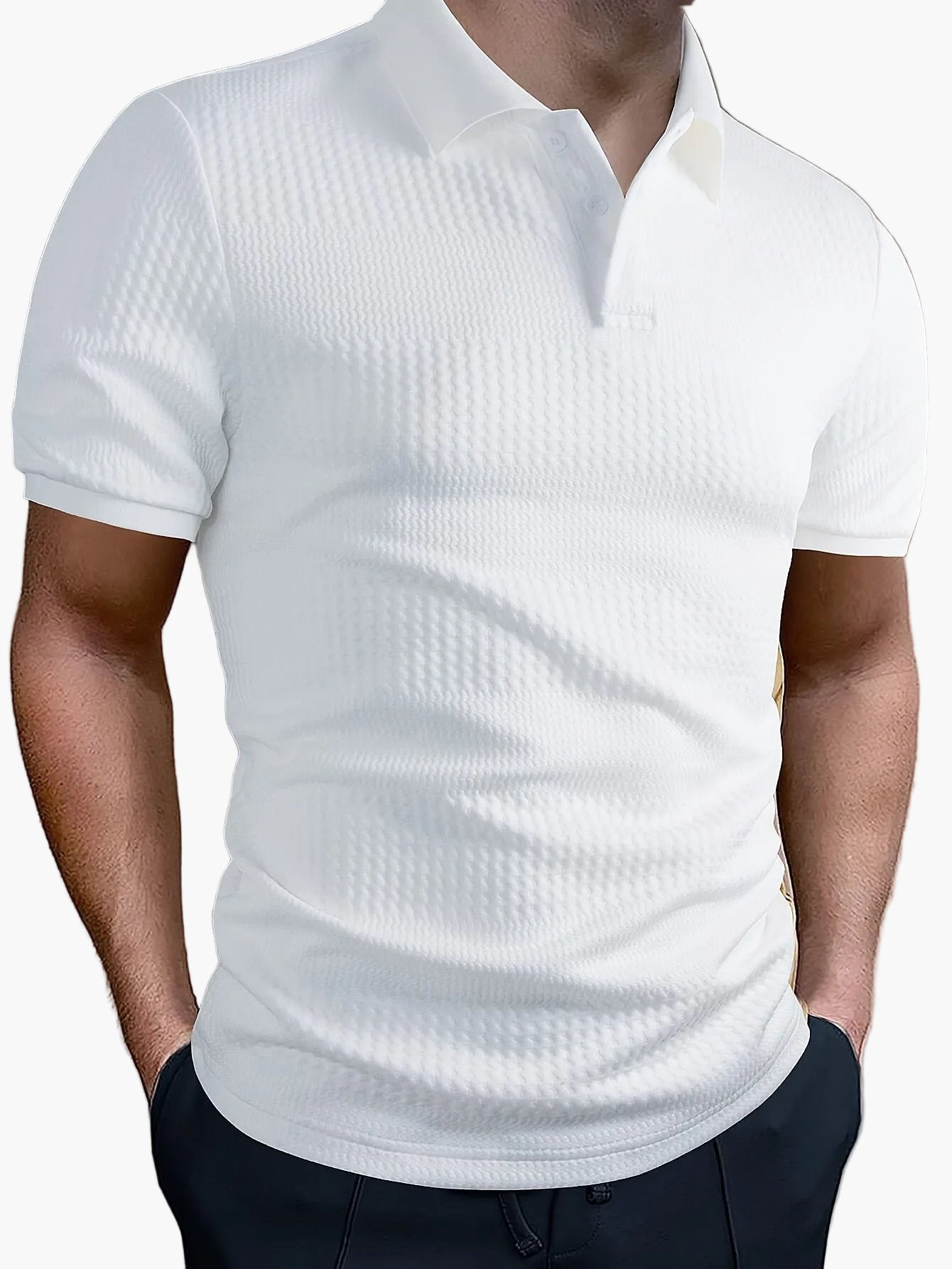 Herren Polohemd – Modernes Slim Fit Freizeitshirt mit Struktur für Alltag und Büro