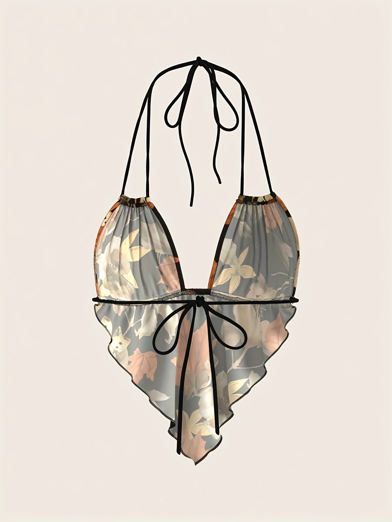 Damen Body mit Blumenmuster und tiefem Ausschnitt – Modischer Einteiler für trendige Freizeit-Looks