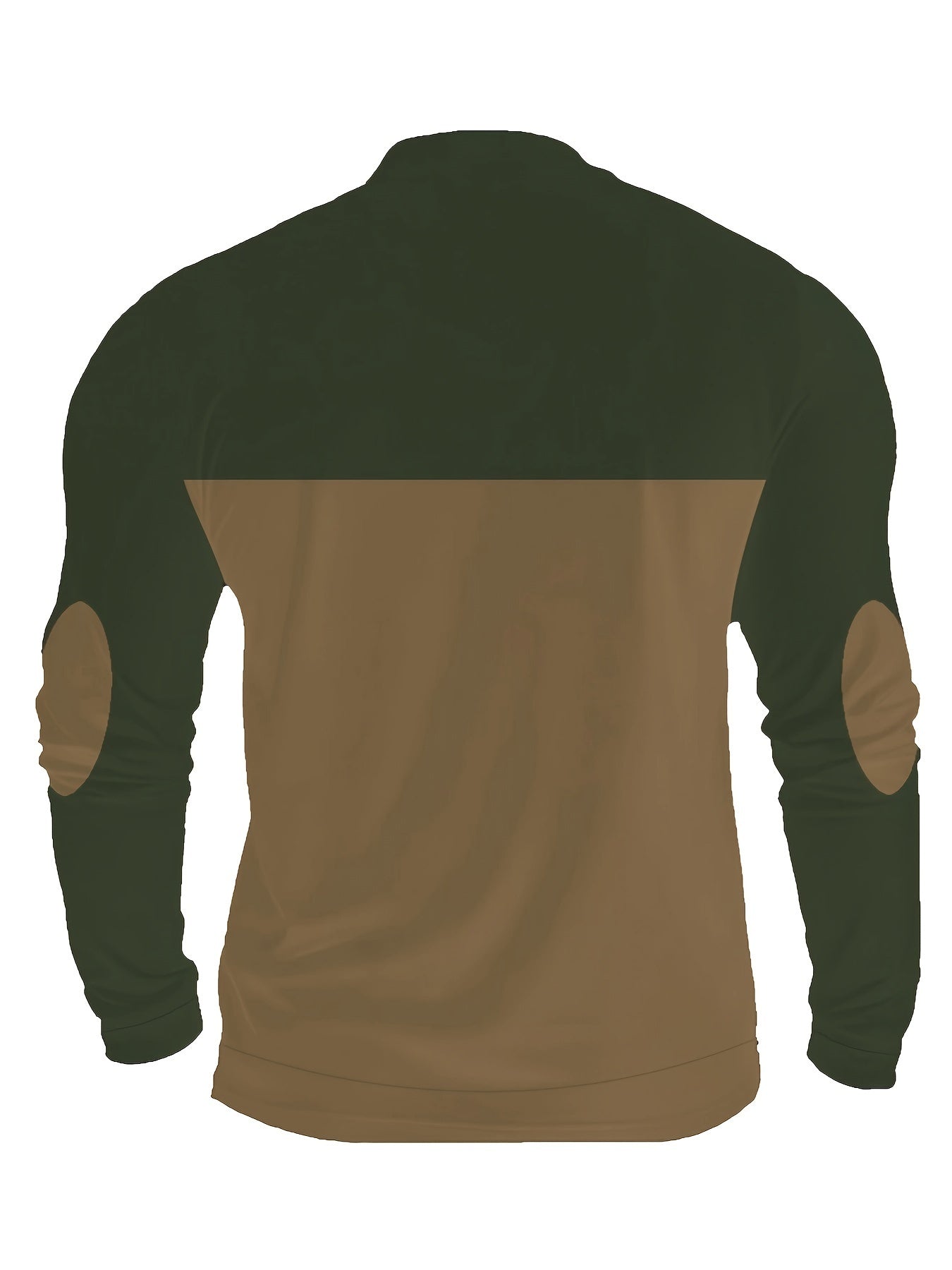 Herren Halbarm-Pullover mit Reißverschluss, Kompass-Motiv & Ellbogen-Patches, Zweifarbig