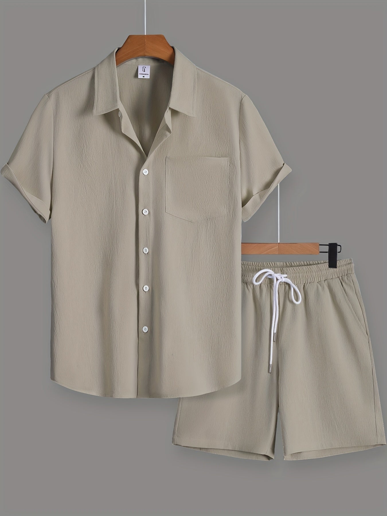 Herren Freizeit Kurzarm Set – Modernes Button-Down Hemd & Shorts für entspannte Looks
