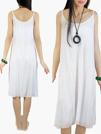 Damen Sommer Freizeitkleid – Lockeres ärmelloses Midikleid im minimalistischen Stil