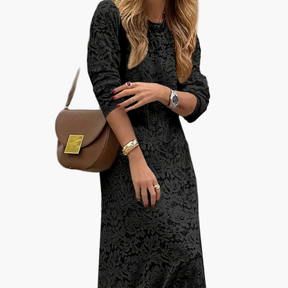 Damen Maxikleid Elegant mit Spitzenmuster – Stilvoll für Alltag und besondere Anlässe