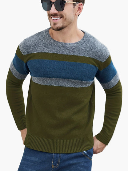 Herren Pullover mit Streifenmuster – Lässiger Strickpullover für Alltag und Freizeit