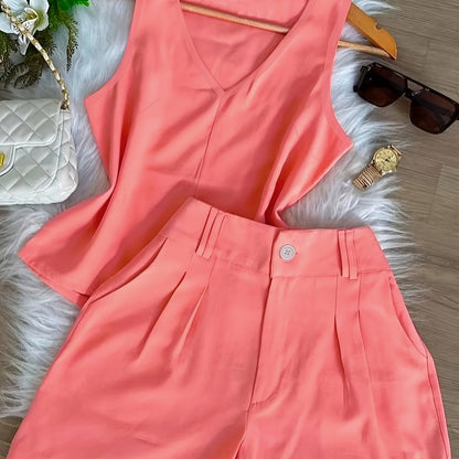 Damen Sommer Set – Elegantes Top und Shorts, Modischer Casual Look für Alltag & Urlaub