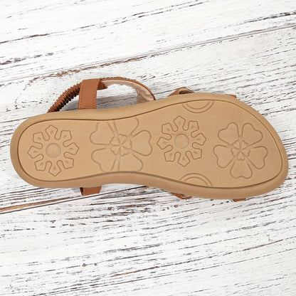 Damen Boho Sandalen mit Schmuckelementen – Bequeme Freizeitschuhe für Sommer & Urlaub
