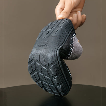 Herren Pantoffeln mit warmem Futter – Braun, Schwarz, Grau, Mokassin-Stil