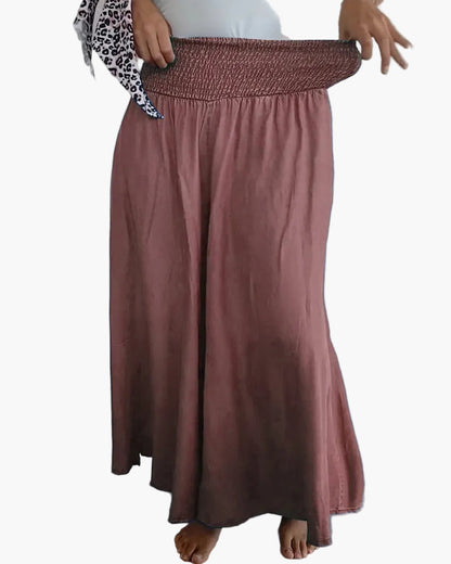 Damen Weite-Hose mit hohem Bund – Lässige elegante Freizeithose, bequemer Alltagsstil