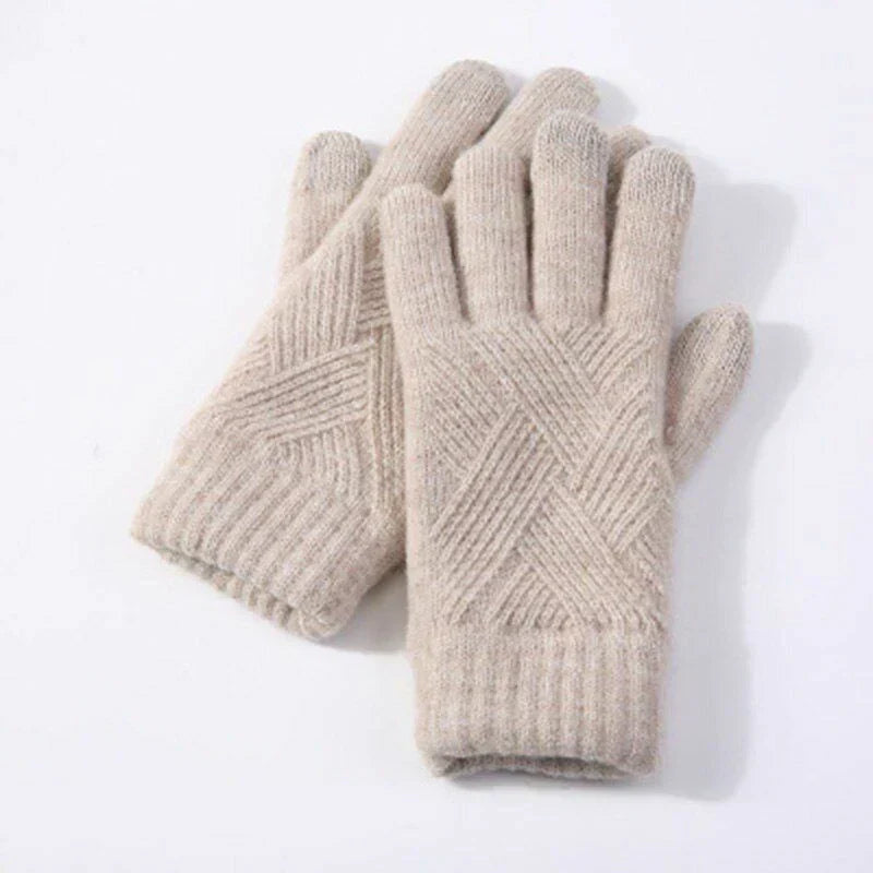 Unisex Winter Strickhandschuhe mit Muster