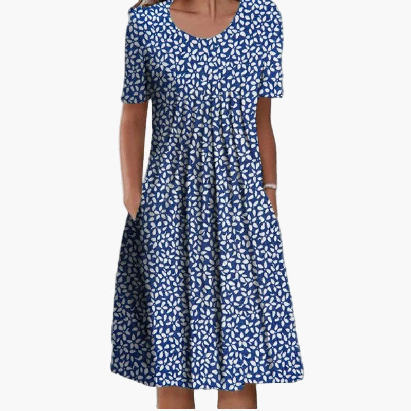 Damen Sommerkleid mit Blumenmuster – Lockeres Freizeitkleid für Alltag und Urlaub