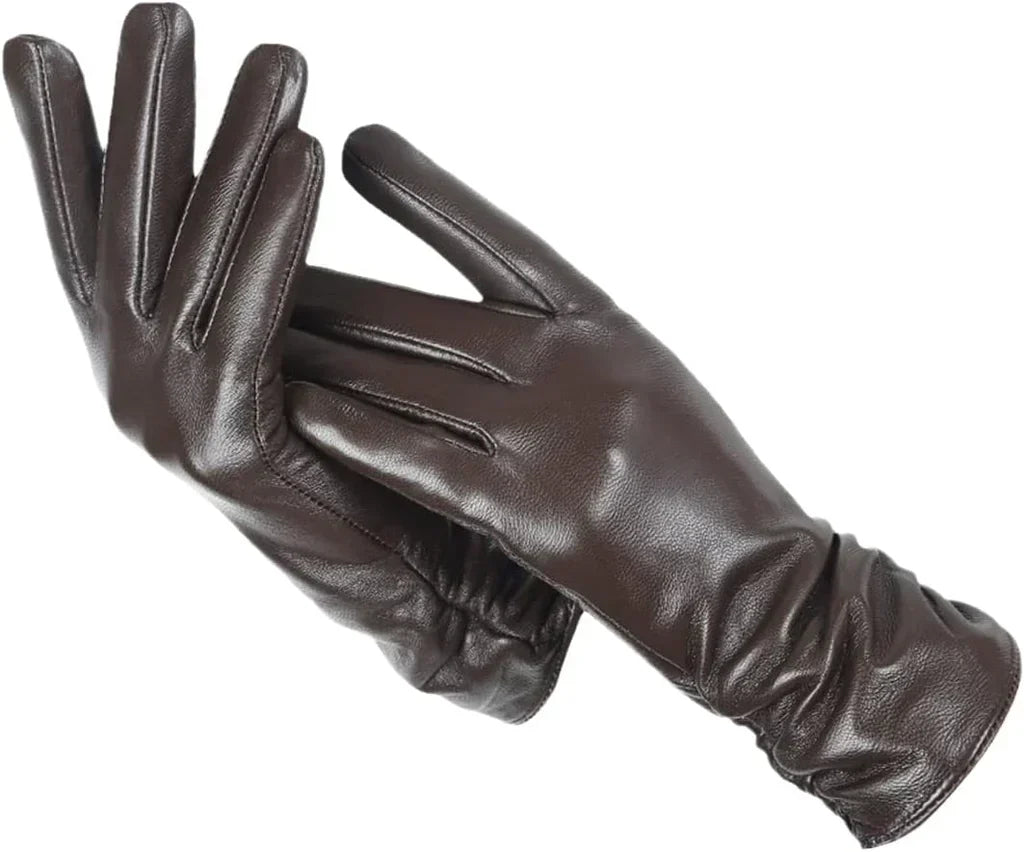 Damen Handschuhe aus weichem Material mit gerafftem Bund – Auswahl an Farben