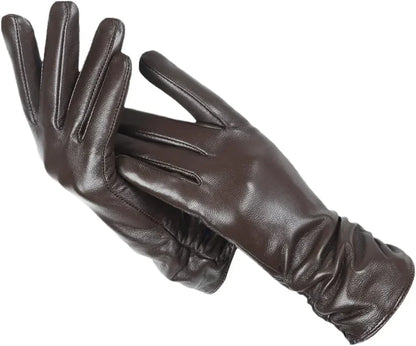 Damen Handschuhe aus weichem Material mit gerafftem Bund – Auswahl an Farben