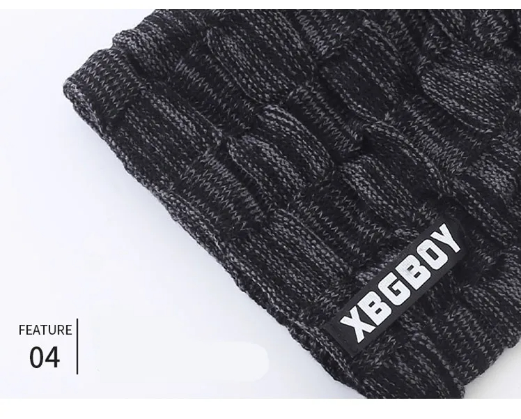 Winter Beanie Mütze & Schlauchschal Set Herren, Warme Strickmütze mit Fleece Futter, Winterset mit Nackenwärmer