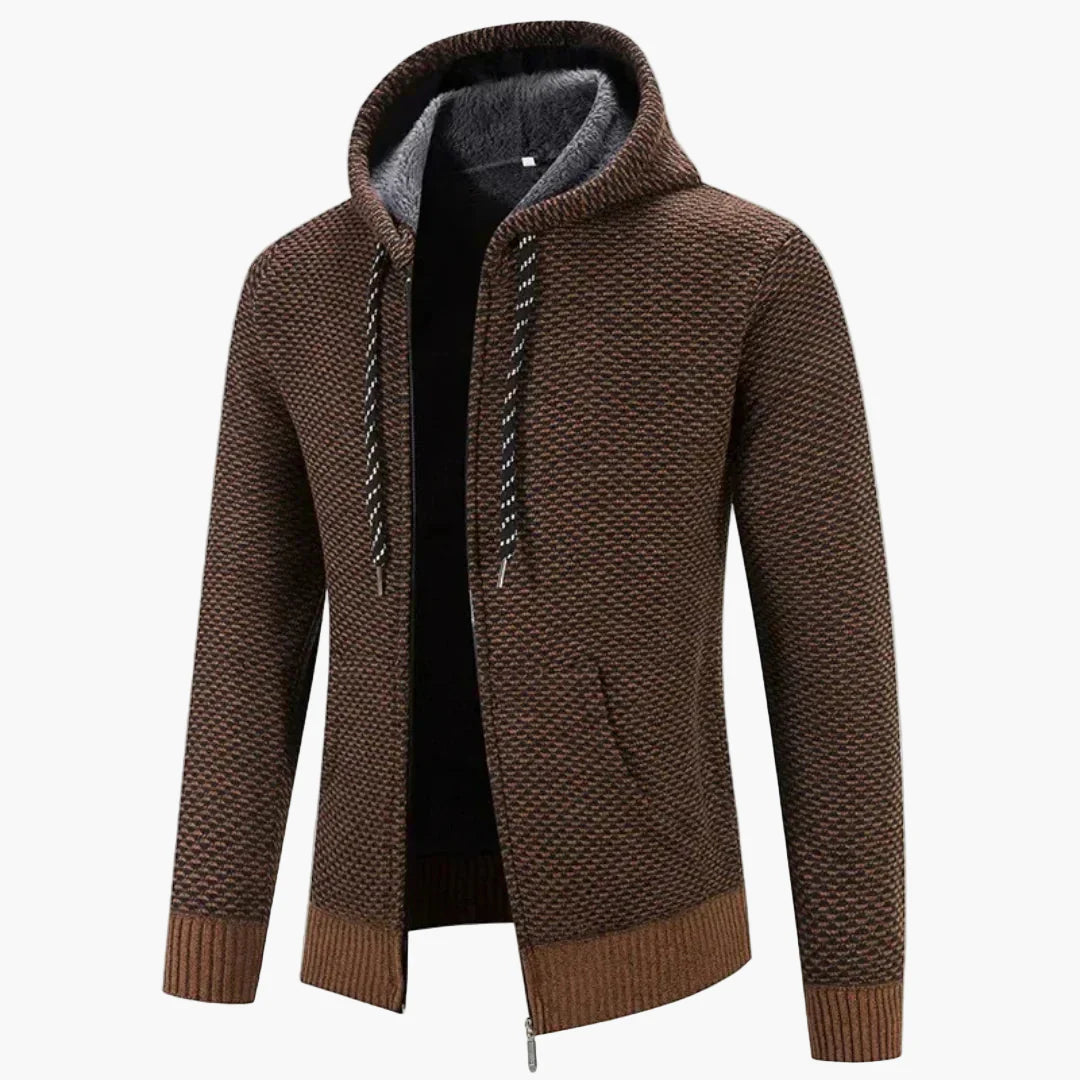 Herren Strickjacke mit Kapuze – Bequemer Freizeit Hoodie für Herbst & Winter