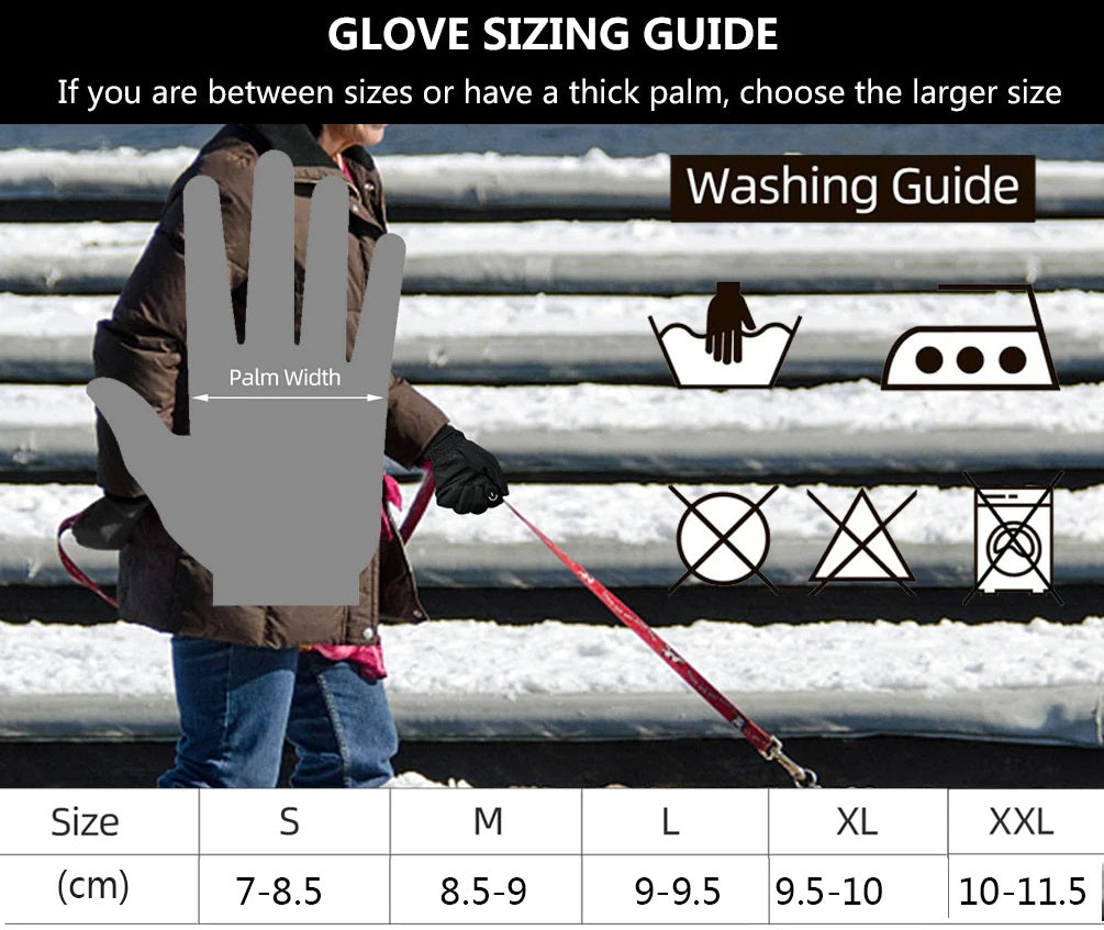 Unisex Winterhandschuhe Schwarz mit Touchscreen-Funktion und Griffflächen
