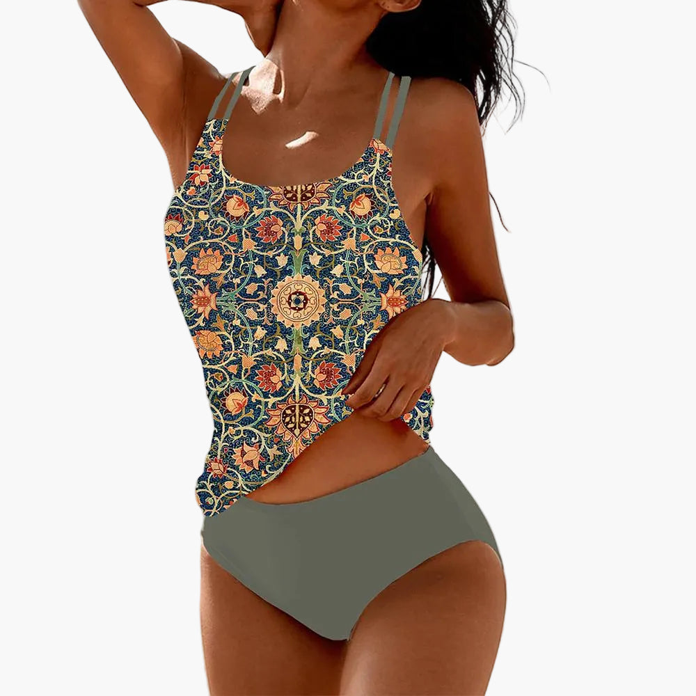 Damen Badeanzug-Set Boho Mandala Stil – Modischer Tankini für Strand & Pool