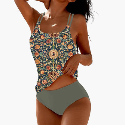 Damen Badeanzug-Set Boho Mandala Stil – Modischer Tankini für Strand & Pool