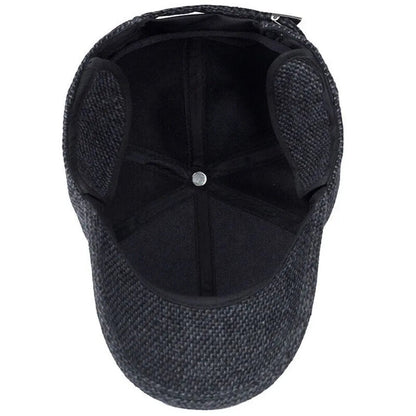 Winter Baseball Cap mit Ohrenklappen Herren Warme Schirmmütze