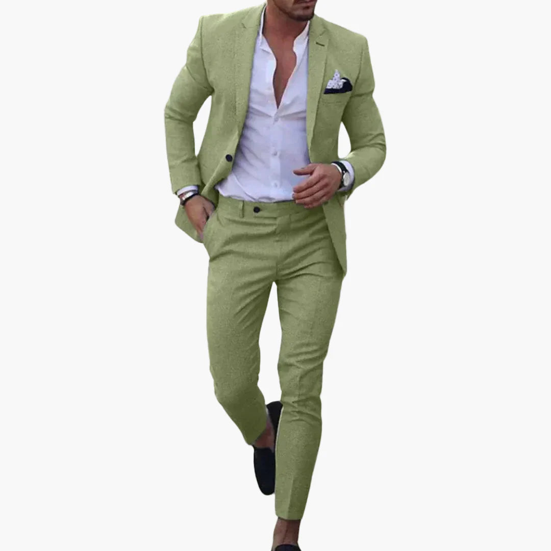 Herren Slim Fit Sommeranzug – Moderner 2-Teiler für Business, Hochzeit & Freizeit