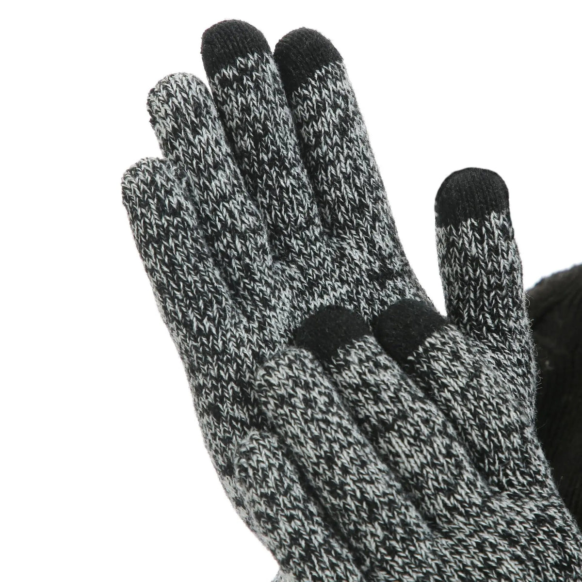Unisex Winter Strickmütze Schal Handschuhe Set gerippt Touchscreen