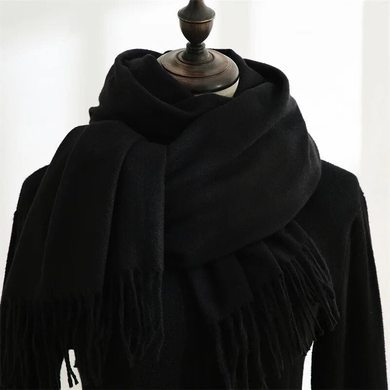 Unisex Winter Schal mit Fransen weichem Material