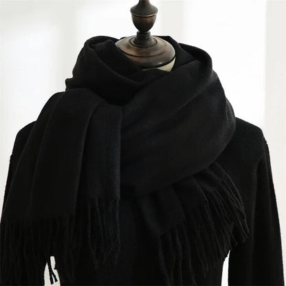 Unisex Winter Schal mit Fransen weichem Material
