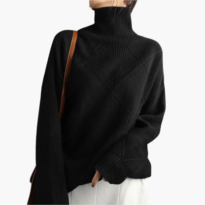 Damen Strickpullover mit Rautenmuster – Modischer Oversize-Pullover für Alltag und Büro
