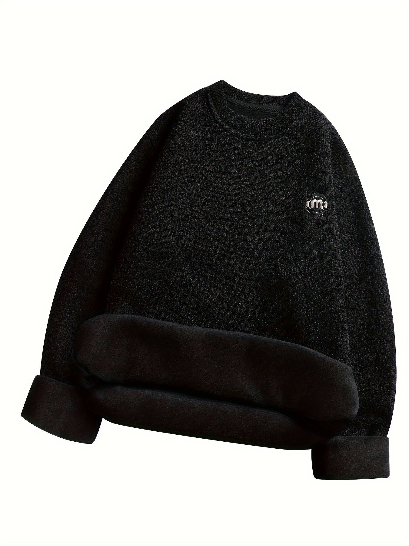 Unisex Langarm Sweatshirt Pullover Rundhals mit Logo-Detail Winter