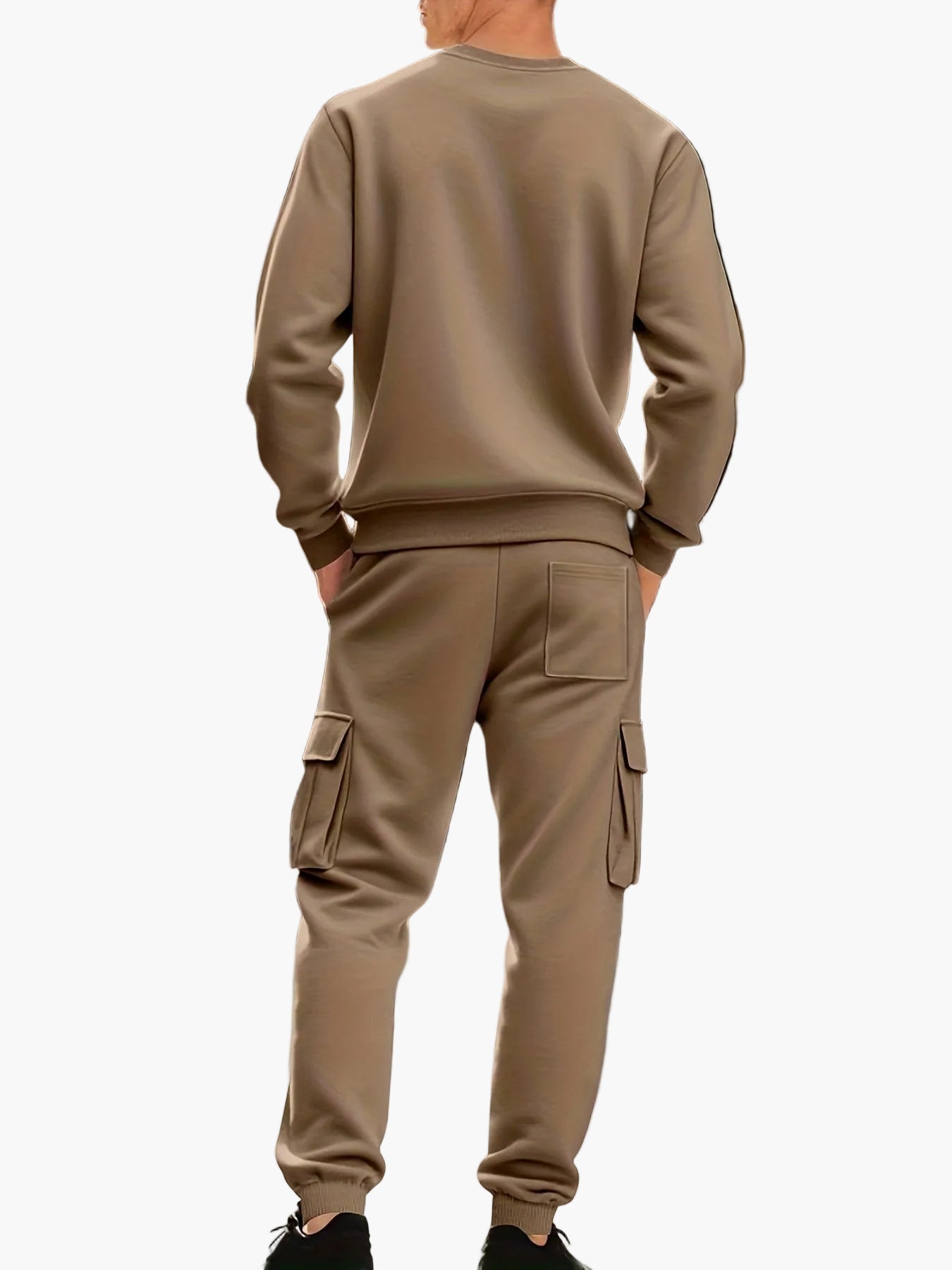 Herren Sweatshirt und Cargo Jogger Set – Bequemes Freizeit-Outfit mit Taschen, Perfekt für Sport und Alltag