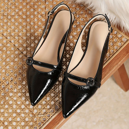 Damen Slingback Ballerinas mit spitzer Kappe und Riemen – Elegante Business- und Freizeitschuhe