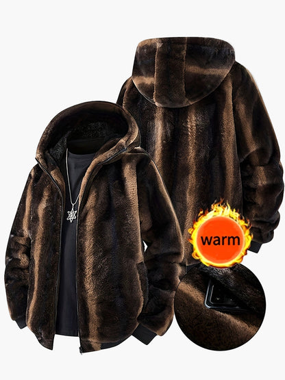 Herren Fleece Jacke mit Kapuze – Modische Winterjacke für Freizeit & Alltag – Warm & Stylisch