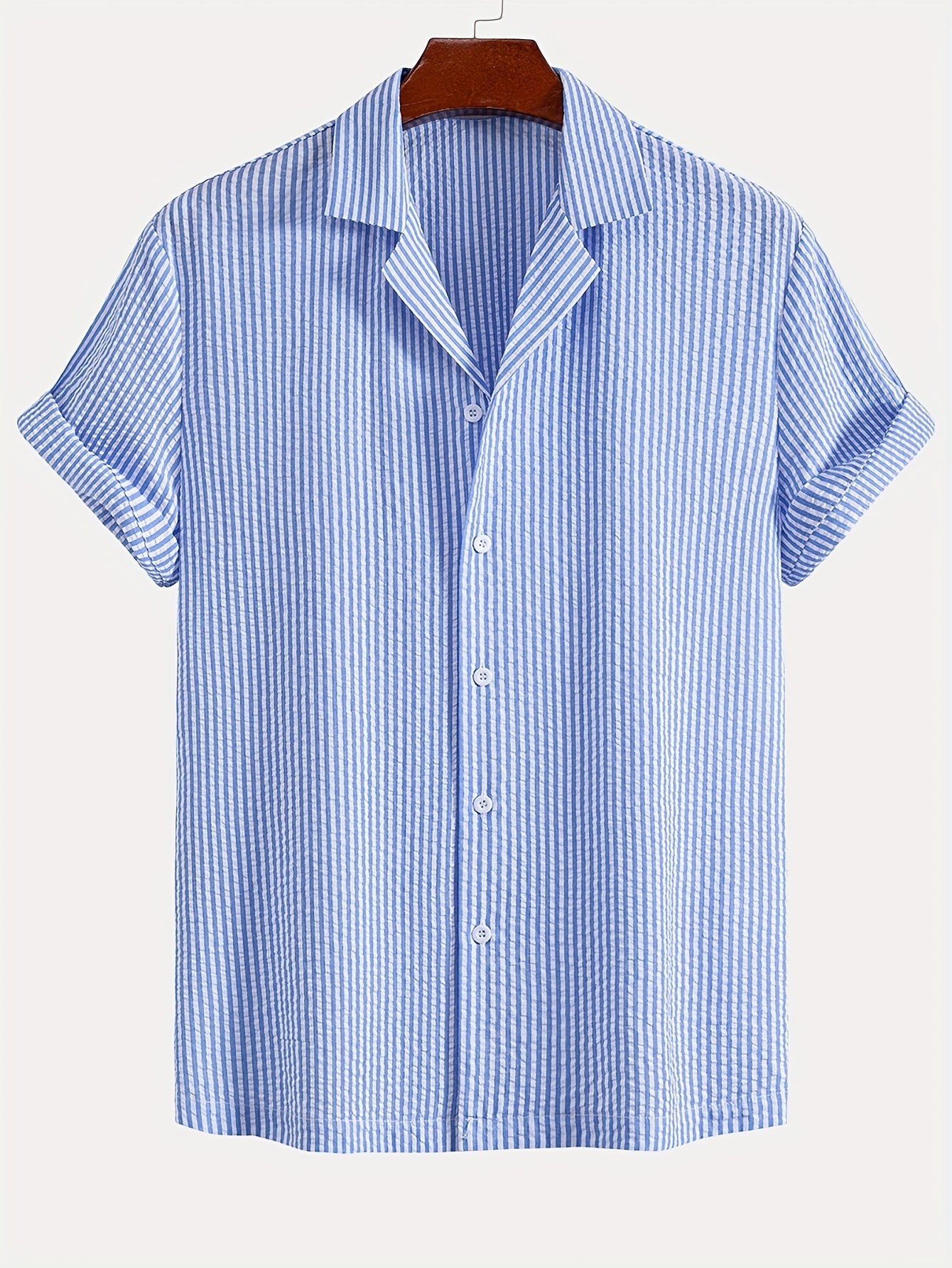 Herren Set Kurzarmhemd und Shorts mit Streifen – Stilvolles Freizeit-Outfit für Strand und Sommer