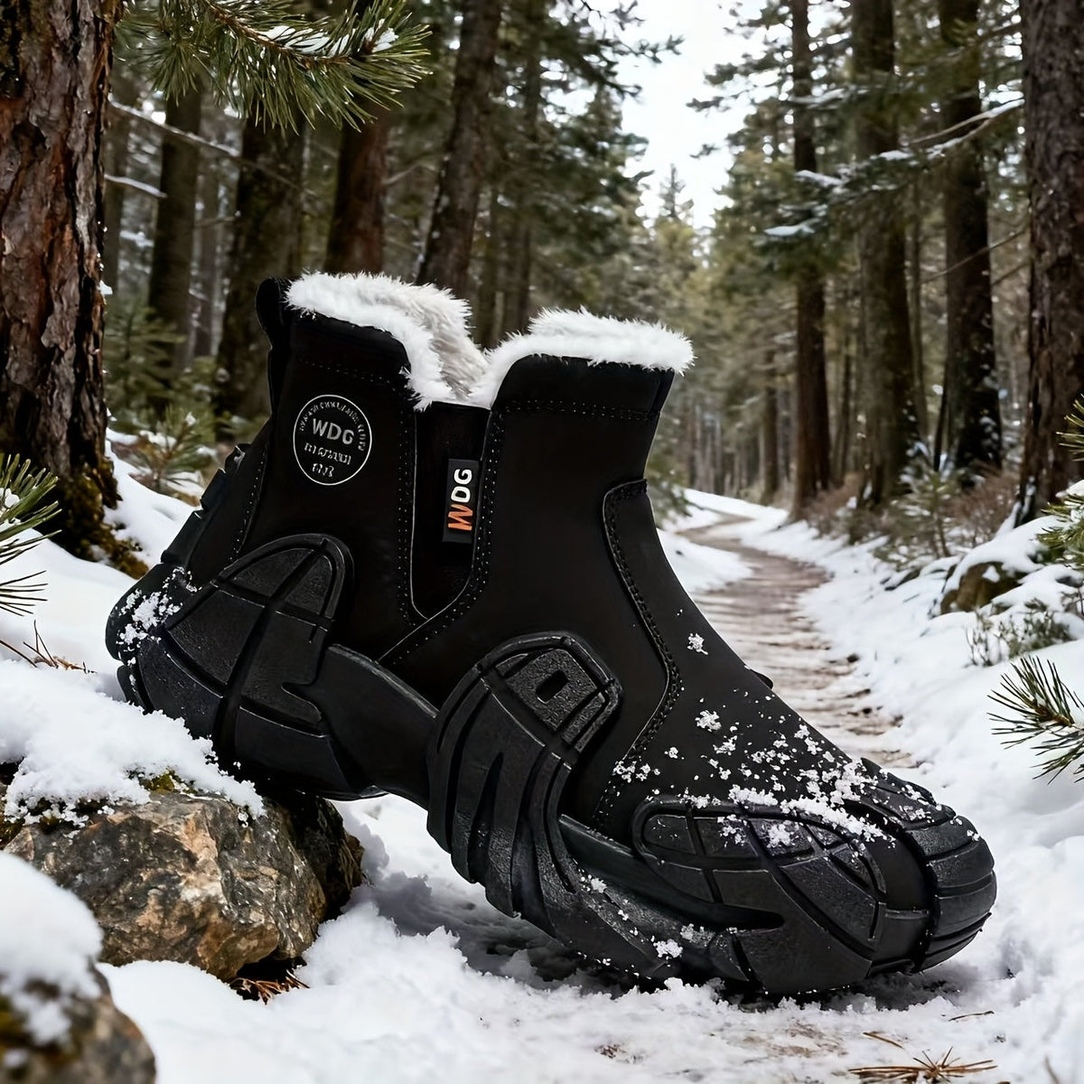 Herren Winterstiefel gefüttert mit Reißverschluss & Profilsohle Grau