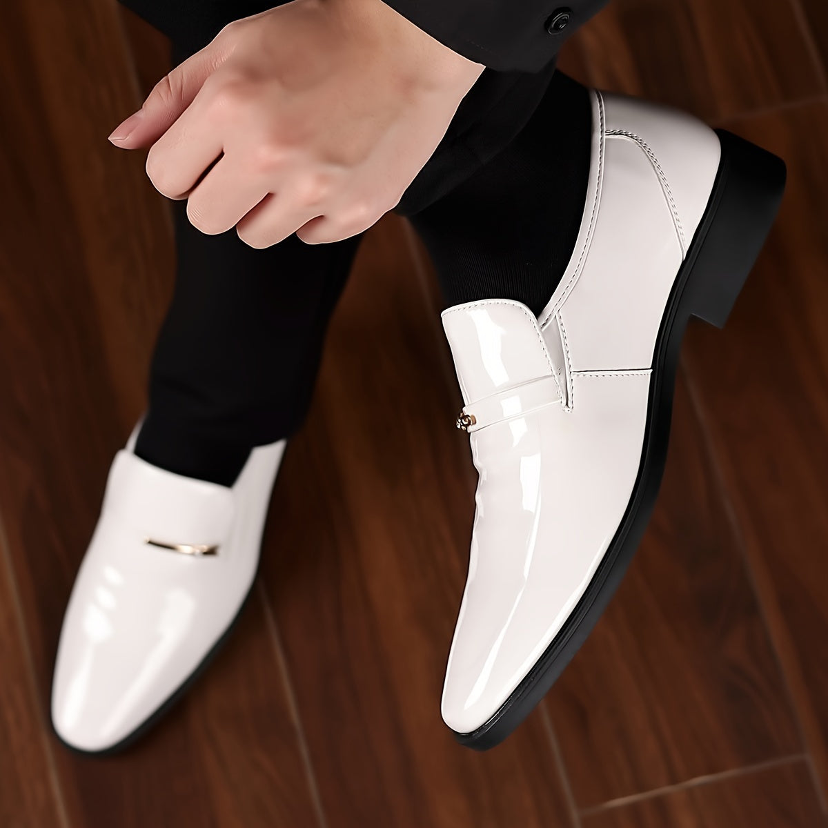 Herren Elegante Business Slipper – Klassische Lackschuhe für Büro & festliche Anlässe