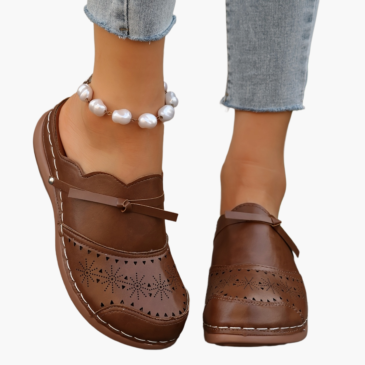 Damen Vintage Clogs mit Plattformabsatz und Rundzehen – Bequeme Slip-On Schuhe für Alltag und Freizeit