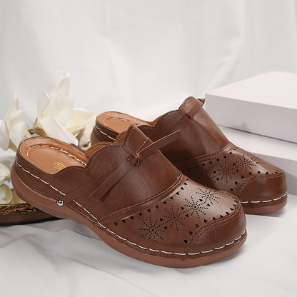 Damen Vintage Clogs mit Plattformabsatz und Rundzehen – Bequeme Slip-On Schuhe für Alltag und Freizeit