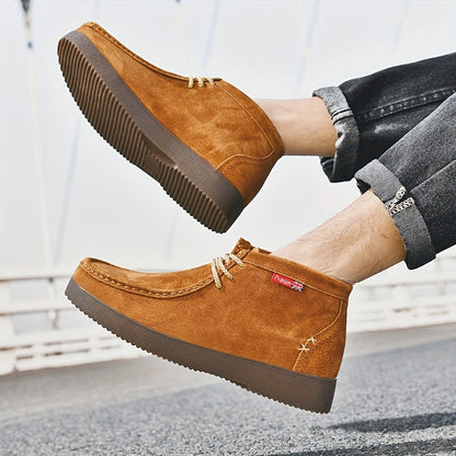 Herren Chukka Stiefel Wildleder-Optik Schnürschuhe Bequeme Stiefeletten Flache Sohle