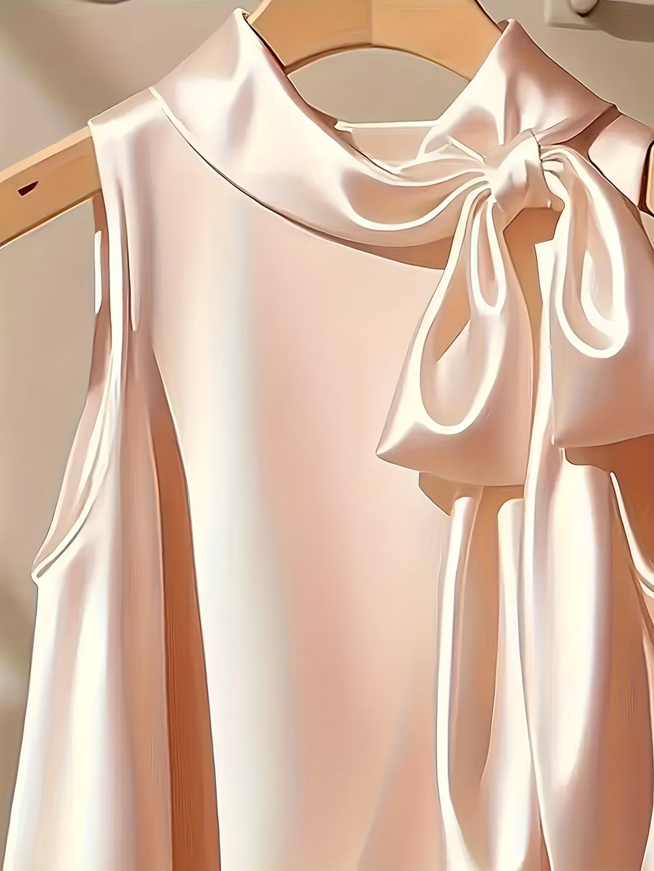 Damen Elegantes ärmelloses Oberteil mit Schleifendetail für festliche Anlässe