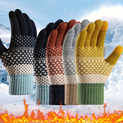 Gestrickte Winterhandschuhe mit Muster Strickhandschuhe für Erwachsene