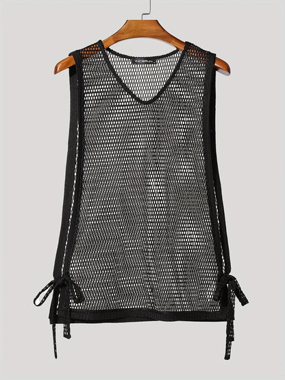 Herren Mesh-Top mit offenen Seiten – Moderner Streetstyle Look für Festivals und Partys