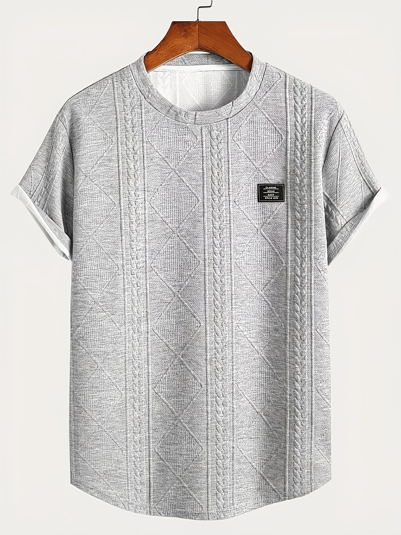 Herren T-Shirt im Strickmuster-Look – Freizeit, modisch, Sommer