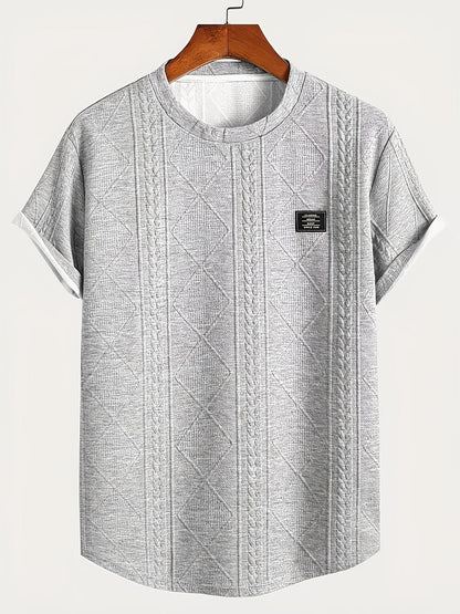 Herren T-Shirt im Strickmuster-Look – Freizeit, modisch, Sommer