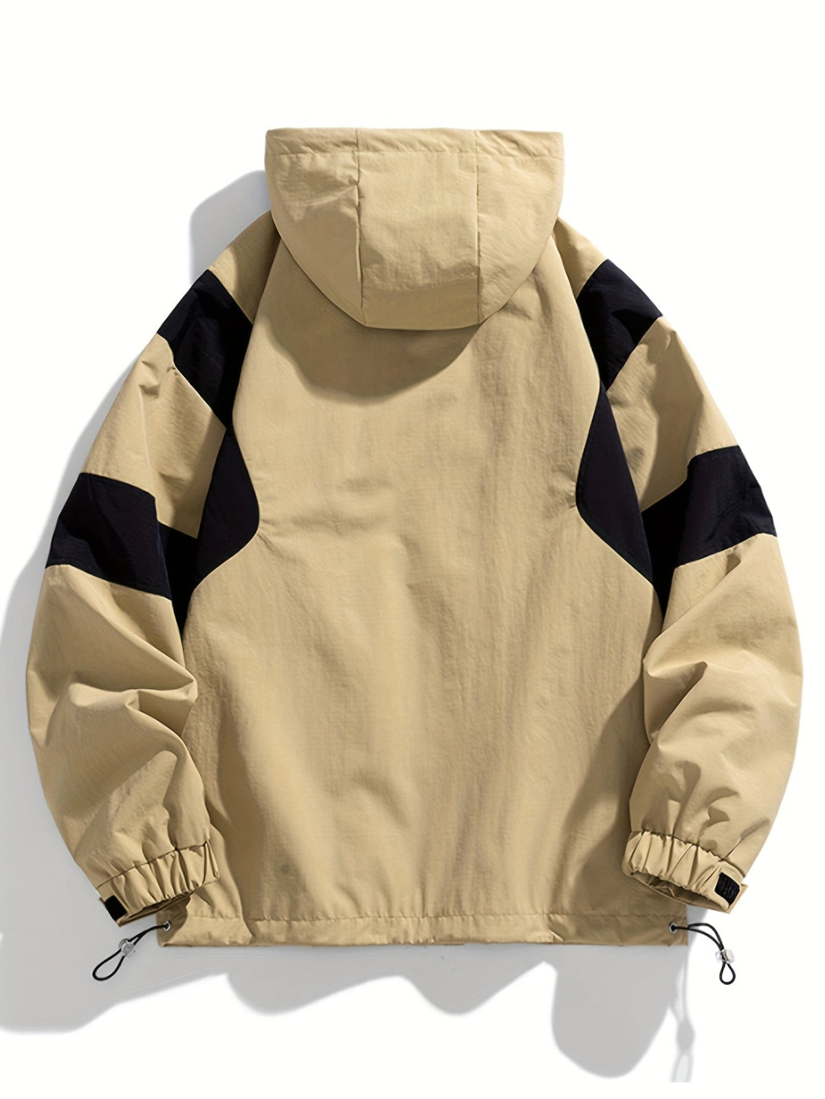 Herren Kapuzenjacke mit Farbblock-Design, Reißverschluss und Taschen